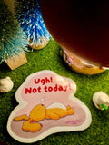 "Ugh! Not today!" Bunny laminated vinyl sticker - Pink Nightlight Studio